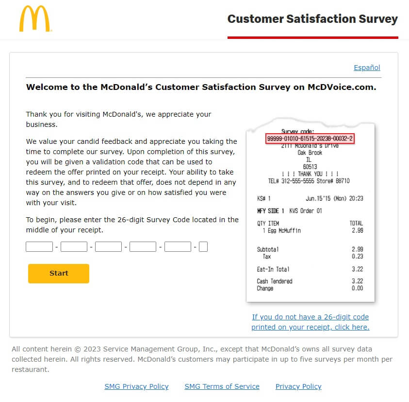 mcdvoice survey